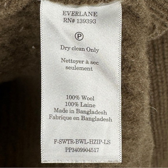 Everlane Brown Luxe Merino Wool Half Zip Pullover Sweater Women’s Size Small - Picture 5 of 7